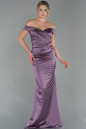 Abendkleid im Meerjungfrau-Stil Lang Satin Lavendel ABU1726