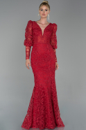 Designer Abendkleid im Meerjungfrau-Stil Lang Rot ABU1652