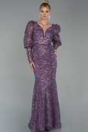 Designer Abendkleid im Meerjungfrau-Stil Lang Lavendel ABU1652