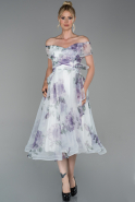 Abendkleid Midi Lavendel ABK996