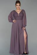 Kleider in Großen Größen Lang Chiffon Lavendel ABU1732