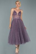 Abendkleid Midi Lavendel ABK1079