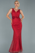 Abendkleid im Meerjungfrau-Stil Lang Rot ABU1857
