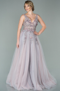 Designer Abendkleid Lang Lavendel hell ABU1576