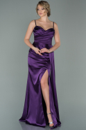 Violette Abendkleid İm Meerjungfrau-Stil Satin Lang ABU1894