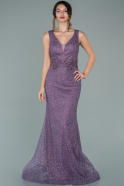 Abendkleid im Meerjungfrau-Stil Lang Lavendel ABU1857