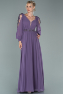 Abendkleid Lang Chiffon Lavendel ABU1926