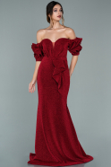 Rot Abendkleid Lang ABU1957