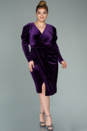 Kleider in Großen Größen Kurz Samt Violette ABK1177