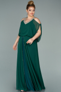 Kleider in Großen Größen Lang Chiffon Smaragdgrün ABU2068