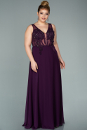 Abendkleider in Großen Größen Lang Chiffon Violette ABU2045
