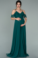 Abendkleid für Schwangere Lang Smaragdgrün ABU744