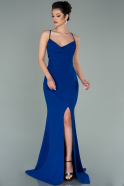 Abendkleid im Meerjungfrau-Stil Lang Sächsischblau ABU2160