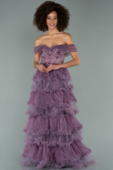 Lavendel Abendkleid Lang ABU1818