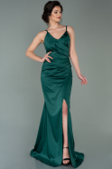 Abendkleid im Meerjungfrau-Stil Lang Satin Smaragdgrün ABU2220