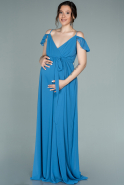Indigo Abendkleid Für Schwangere Lang ABU756