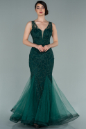 Abendkleid im Meerjungfrau-Stil Lang Smaragdgrün ABU2269
