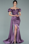 Abendkleid Lang Satin Lavendel ABU2282