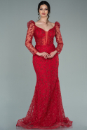 Abendkleid im Meerjungfrau-Stil Lang Rot ABU2285