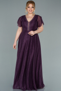 Kleider in Großen Größen Lang Violett dunkel ABU2456