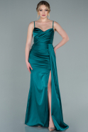 Abendkleid im Meerjungfrau-Stil Lang Satin Smaragdgrün ABU1894