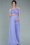 Lila Abendkleid Für Schwangere Lang ABU744