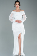 Weiß Abendkleid Lang ABU2218