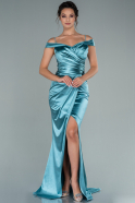 Abendkleid im Meerjungfrau-Stil Lang Minzgrün ABU2489