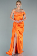 Abendkleid Lang Satin Orange ABU2506