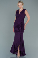 Abendkleid im Meerjungfrau-Stil Lang Violett dunkel ABU2556