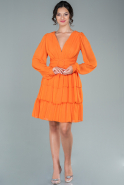 Partykleid Kurz Chiffon Orange ABK1450