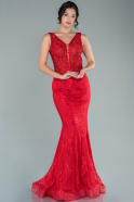 Abendkleid Lang Spitze Rot ABU2567