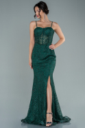 Smaragdgrün Abendkleid İm Meerjungfrau-Stil Lang ABU2279
