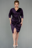 Abendkleid Midi Satin Violett dunkel ABK1592