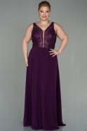 Kleider in Großen Größen Lang Chiffon Violette ABU2871