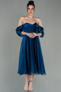 Abendkleid Midi Marineblau ABK1850