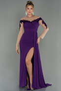 Violette Abendkleid Chiffon Lang ABU3012