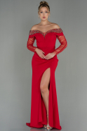 Abendkleid im Meerjungfrau-Stil Lang Rot ABU2998