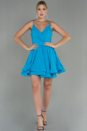 Abendkleid Mini Chiffon Blau ABK1695