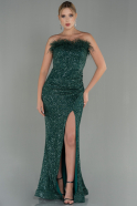 Abendkleid im Meerjungfrau-Stil Lang Schuppig Smaragdgrün ABU3071