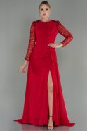 Rot Abendkleid Chiffon Lang ABU2916