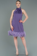 Lavendel Partykleid Satin Kurz ABK1576