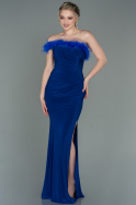 Abendkleid im Meerjungfrau-Stil Lang Sächsischblau ABU3048
