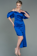 Partykleid Kurz Satin Sächsischblau ABK1773