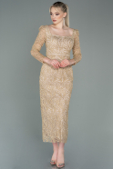 Partykleid Midi Gold ABK1785