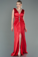 Abendkleid Lang Satin Rot ABU3183