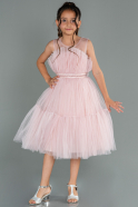 Abendkleid für Kinder Kurz Puder ABK1767