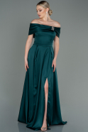 Abendkleid Lang Satin Smaragdgrün ABU3197