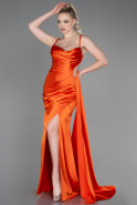 Orange Abendkleid Satin Lang ABU2792
