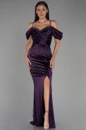 Abendkleid im Meerjungfrau-Stil Lang Violett dunkel ABU3241